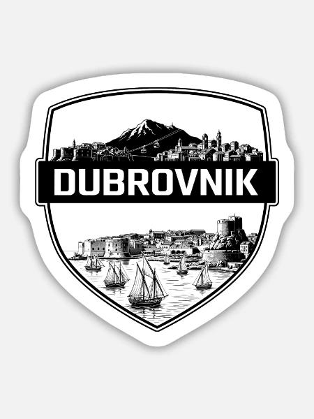 Dubrovnik Kroatien Schildwappen Altstadtgeschenk - Sticker Größe M (15 x 15 cm) - Mattweiß