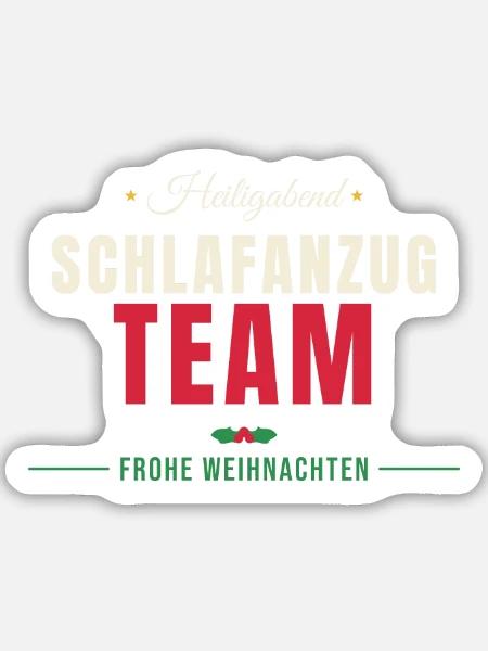 Heiligabend Schlafanzug Team - Familie - Sticker Größe M (15 x 15 cm) - Mattweiß