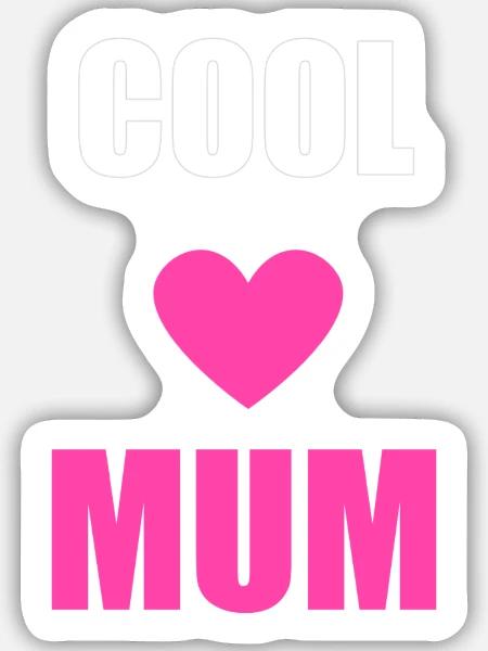 Bold Mum Herz-Tee - Sticker Größe M (15 x 15 cm) - Mattweiß