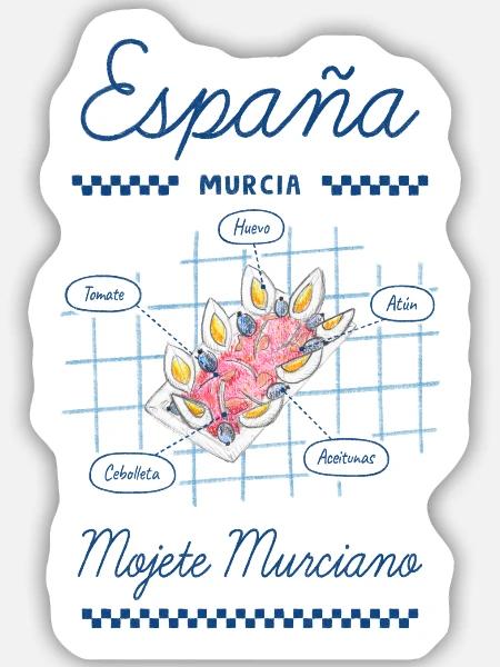 Murcianisches Mojete - Sticker Größe M (15 x 15 cm) - Mattweiß