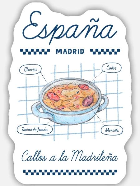 Madrider Kutteln - Sticker Größe M (15 x 15 cm) - Mattweiß