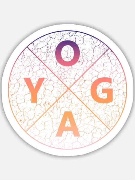 Yoga - Sticker Größe M (15 x 15 cm) - Mattweiß