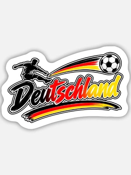 DeutschlandFussball - Sticker Größe M (15 x 15 cm) - Mattweiß