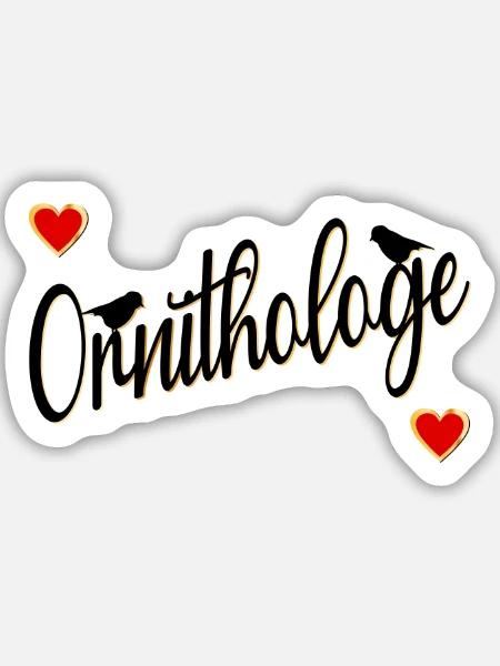 Ornithologe Vogel Herzen - Sticker Größe M (15 x 15 cm) - Mattweiß