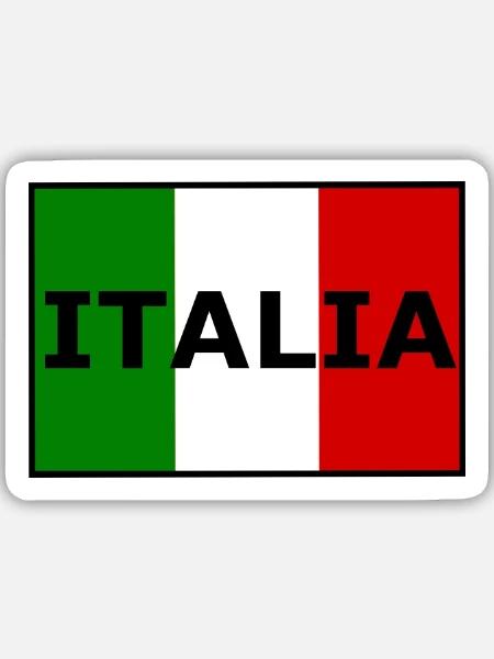 Italienische Flaggen-Typografie - Sticker Größe M (15 x 15 cm) - Mattweiß