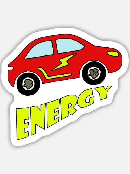 Elektroauto grüne Energie Umweltschutz Statement - Sticker Größe M (15 x 15 cm) - Mattweiß