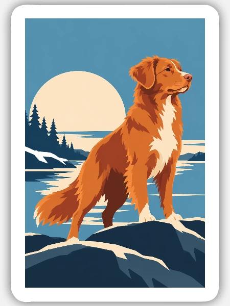 Nova Scotia Retriever - Sticker Größe M (15 x 15 cm) - Mattweiß