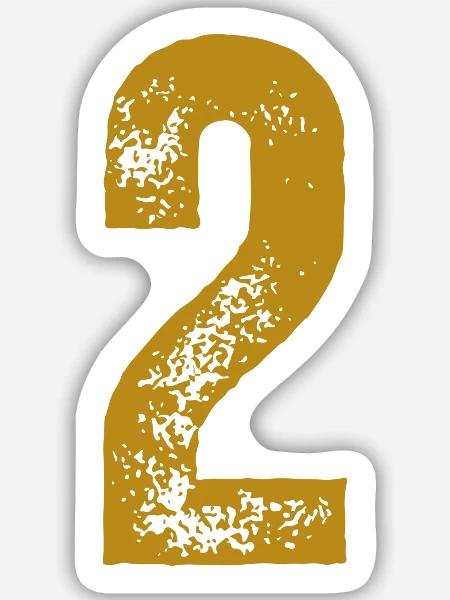 2 - Sticker Größe M (15 x 15 cm) - Mattweiß