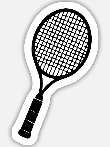 Badminton_Schlaeger_Geschenk_Badminton_Spieler - Sticker Größe M (15 x 15 cm) - Mattweiß