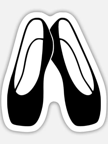 Ballettschuhe schwarz Ballett Tänzerin Geschenk  - Sticker Größe M (15 x 15 cm) - Mattweiß
