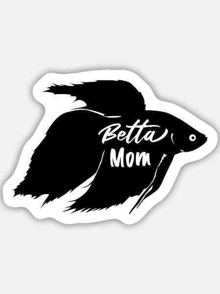 betta mum - Sticker Größe M (15 x 15 cm) - Mattweiß