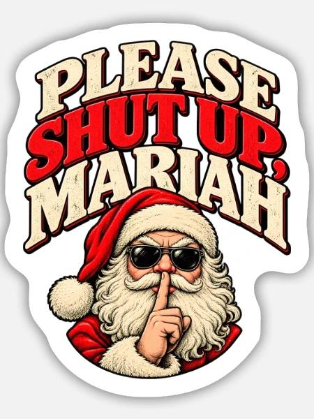 Santa Rebel Christmas Pop - Sticker Größe M (15 x 15 cm) - Mattweiß