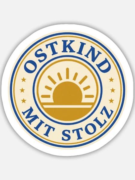 Ostkind mit Stolz Ostdeutschland - Sticker Größe M (15 x 15 cm) - Mattweiß