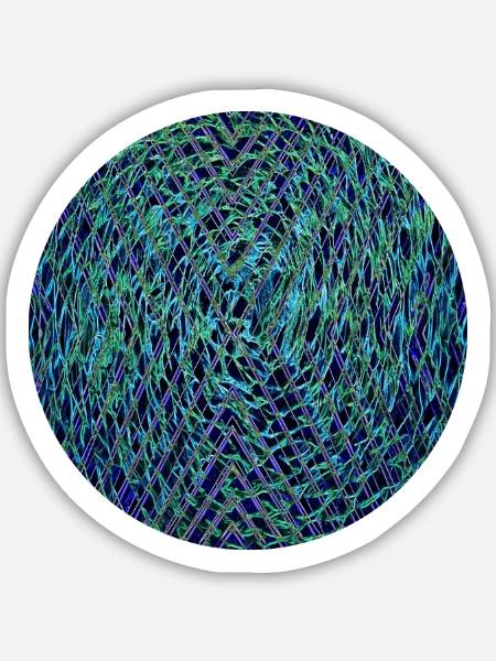 Neon Kaleidoskop Geometrie - Sticker Größe M (15 x 15 cm) - Mattweiß