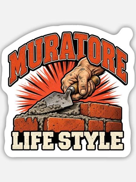 Brick Lifestyle Bricks - Sticker Größe M (15 x 15 cm) - Mattweiß