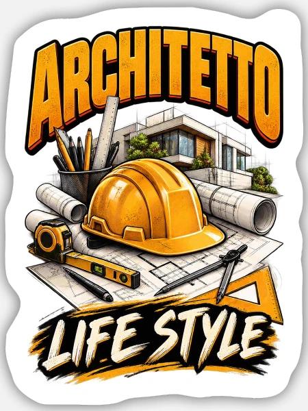 Architekten-Lebensstilprojekte - Sticker Größe M (15 x 15 cm) - Mattweiß
