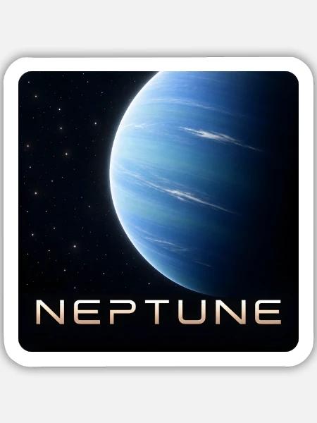 Neptun-30cm - Sticker Größe M (15 x 15 cm) - Mattweiß