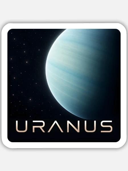 Uranus-30cm - Sticker Größe M (15 x 15 cm) - Mattweiß