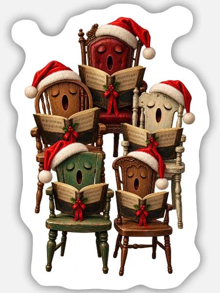 Der Weihnachtsmann leisen Leselieder - Sticker Größe M (15 x 15 cm) - Mattweiß