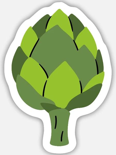 Artischocke Gemüsemotiv Illustration Geschenkidee - Sticker Größe M (15 x 15 cm) - Mattweiß