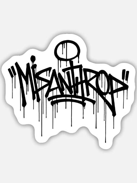 Misanthrop Fatcap Style black - Sticker Größe M (15 x 15 cm) - Mattweiß