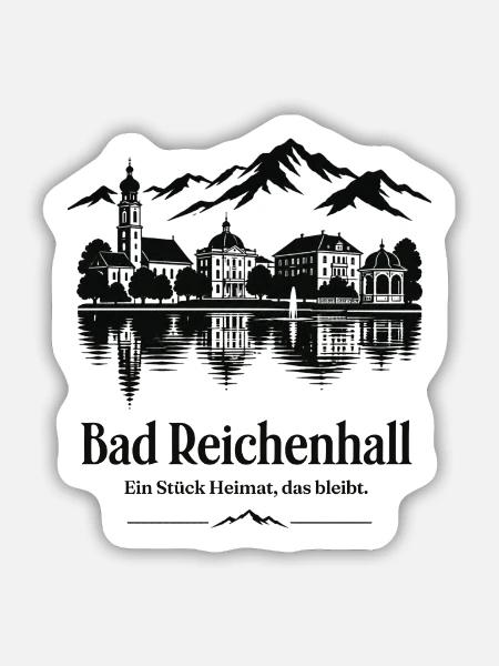 Bad Reichenhall Alpensee Skyline - Sticker Größe M (15 x 15 cm) - Mattweiß