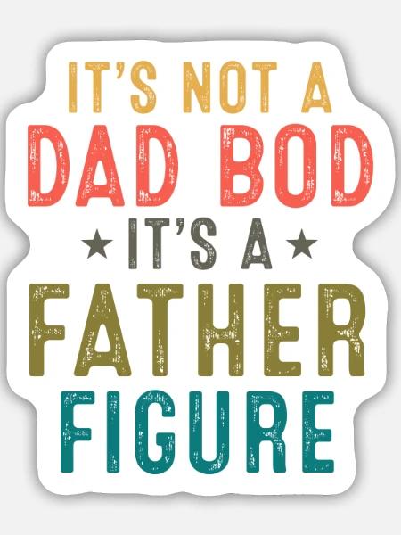 Vaterfigur: Nicht Dad Bod - Sticker Größe M (15 x 15 cm) - Mattweiß