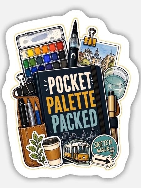 POCKET PALETTE PACKED - Sticker Größe M (15 x 15 cm) - Mattweiß