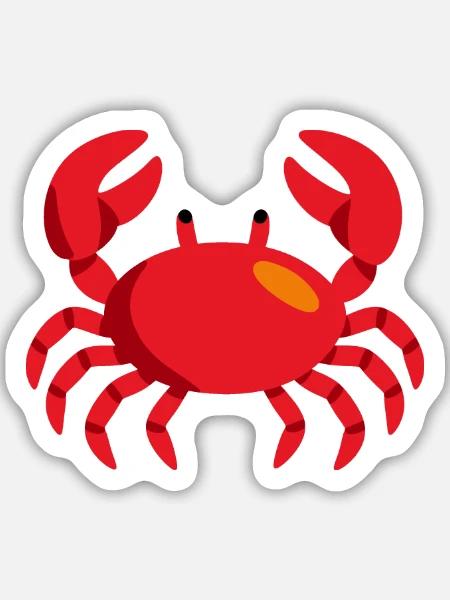 Krabbe Meerestiere Geschenkidee Illustration - Sticker Größe M (15 x 15 cm) - Mattweiß