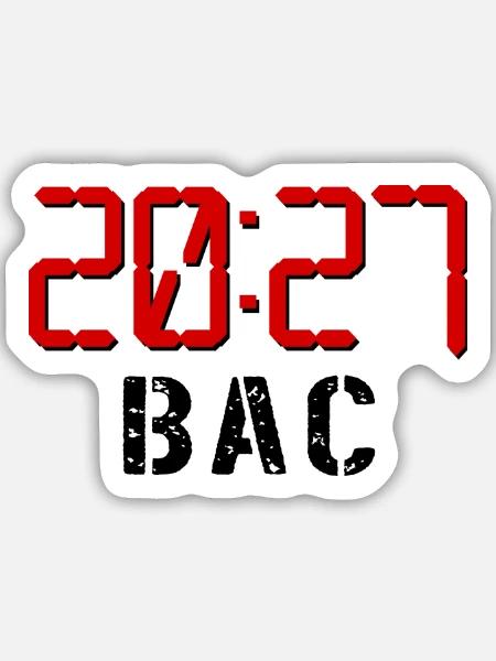 Baclaureate 2027, Französisch - Sticker Größe M (15 x 15 cm) - Mattweiß