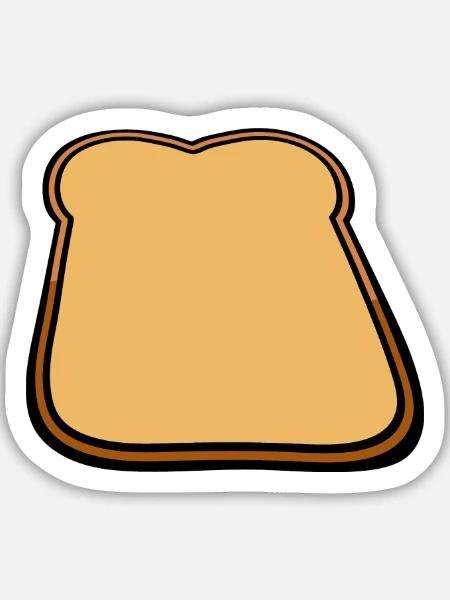 Toastbrot Cartoon Illustration - Sticker Größe M (15 x 15 cm) - Mattweiß