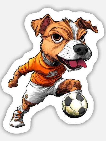 JRT Fussball - Sticker Größe M (15 x 15 cm) - Mattweiß