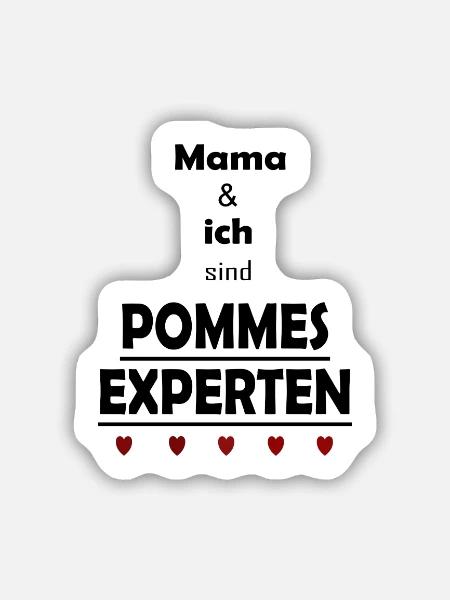 Pommes Experten - Sticker Größe M (15 x 15 cm) - Mattweiß