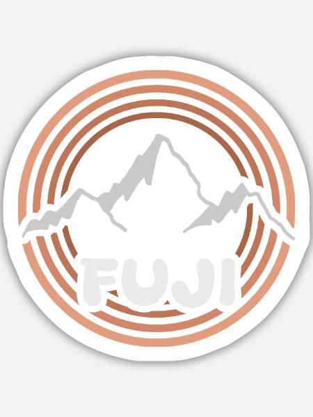 Wandern Fuji - Sticker Größe M (15 x 15 cm) - Mattweiß