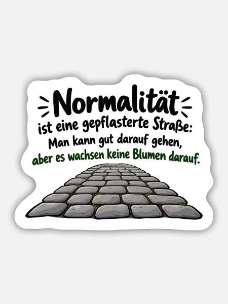 Normalität: Steinweg der Leere - Sticker Größe M (15 x 15 cm) - Mattweiß