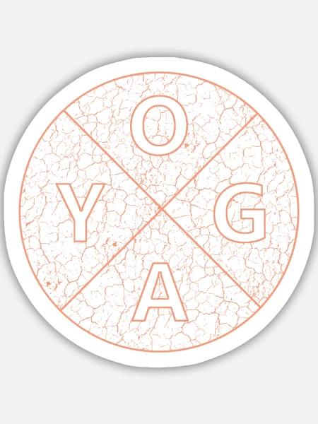 Yoga Kreis Mandala  - Sticker Größe M (15 x 15 cm) - Mattweiß