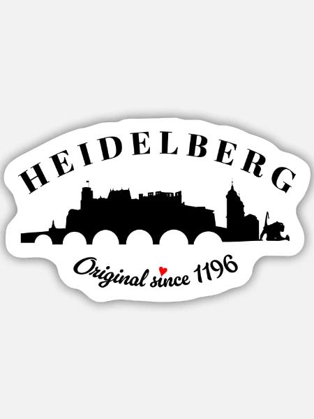 Heidelberg Retro Design - Sticker Größe M (15 x 15 cm) - Mattweiß
