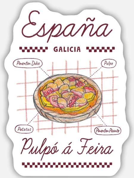 Octopus á Feira - Sticker Größe M (15 x 15 cm) - Mattweiß
