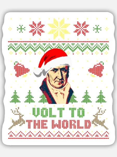 Alessandro Volta Volt an die Welt - Sticker Größe M (15 x 15 cm) - Mattweiß