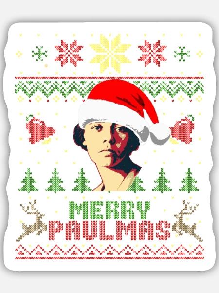 Alice Paul Merry Paulmas - Sticker Größe M (15 x 15 cm) - Mattweiß