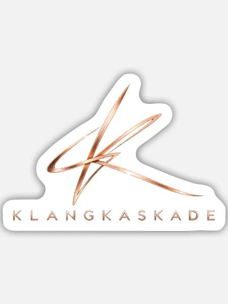Klangkaskade – Signature Edition | Techno & DJ - Sticker Größe M (15 x 15 cm) - Mattweiß