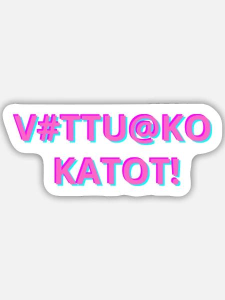 V#TTU@KO Neon-Glitch auf Dächern - Sticker Größe M (15 x 15 cm) - Mattweiß