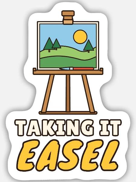Staffelei nehmen - Sticker Größe M (15 x 15 cm) - Mattweiß