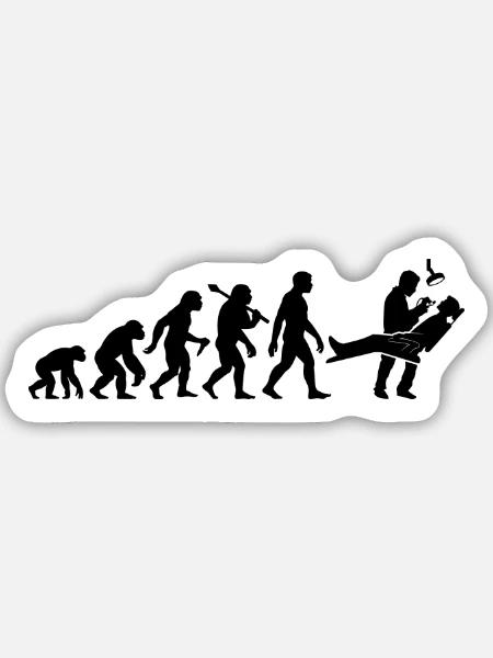 Zahnarzt Evolution für Zahnmediziner - Sticker Größe M (15 x 15 cm) - Mattweiß
