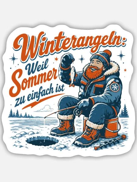 Winterangel Retro Motiv - Sticker Größe M (15 x 15 cm) - Mattweiß