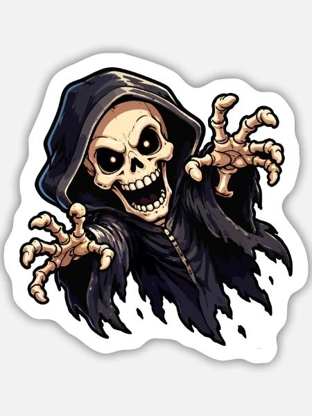 skull-ghost - Sticker Größe M (15 x 15 cm) - Mattweiß