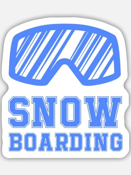 Snowboard Goggle Crest - Sticker Größe M (15 x 15 cm) - Mattweiß