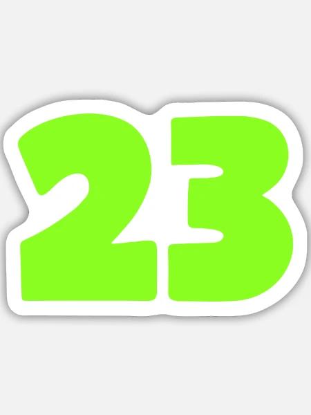 23 - Sticker Größe M (15 x 15 cm) - Mattweiß