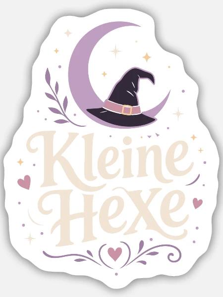 Kleine Hexe Halloween Kostüm Kinder - Sticker Größe M (15 x 15 cm) - Mattweiß