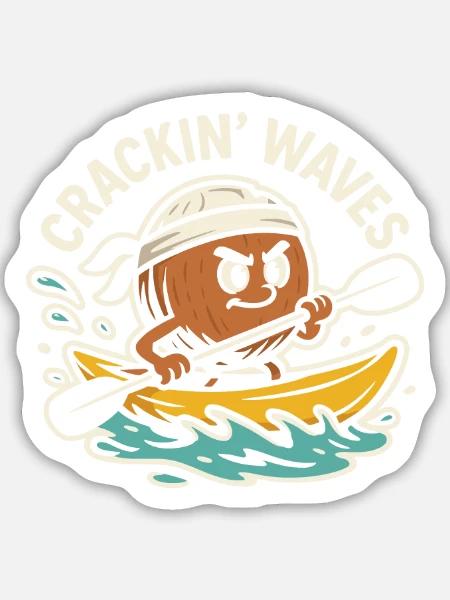 Crackin’ waves - Sticker Größe M (15 x 15 cm) - Mattweiß